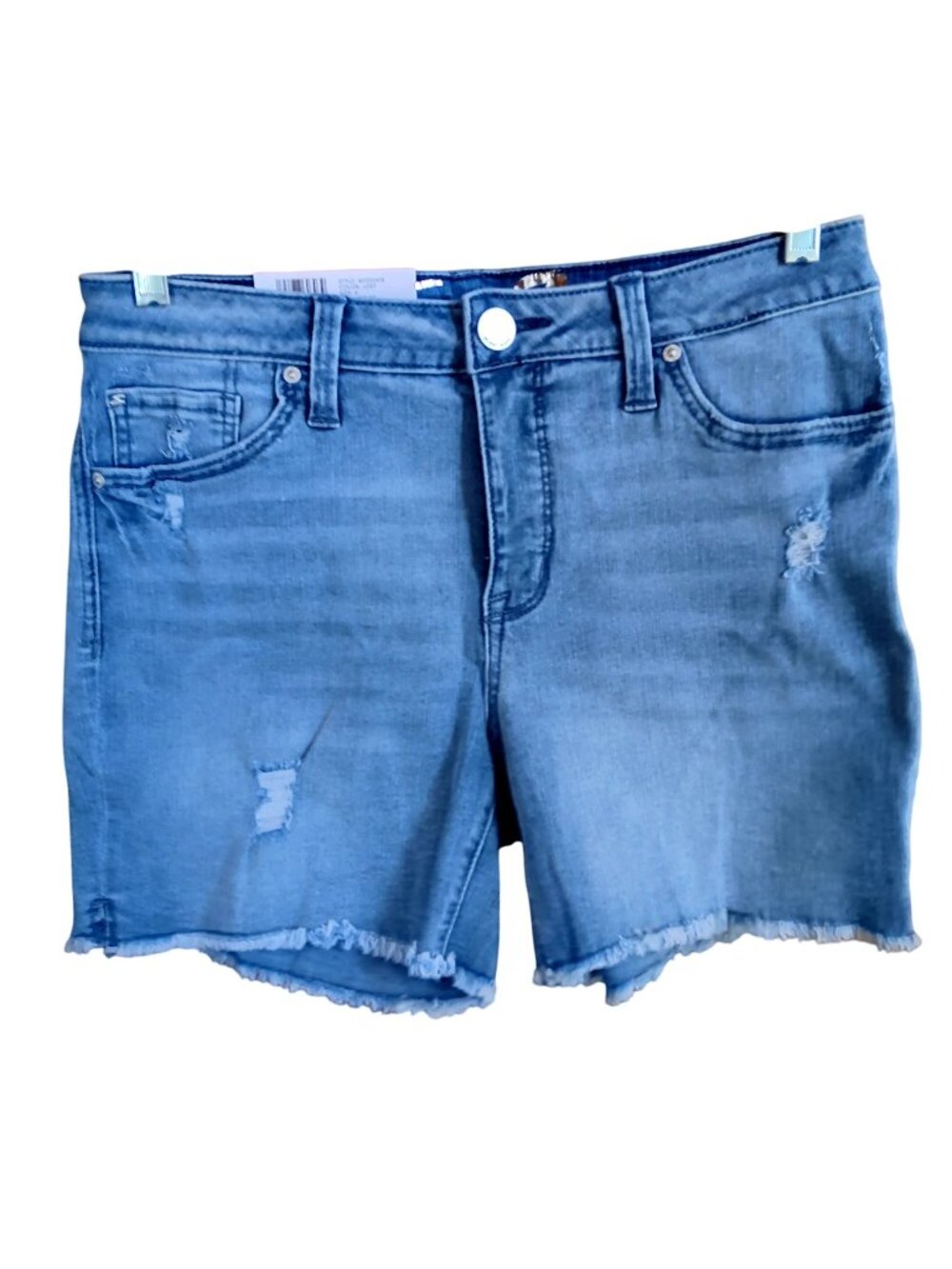 Denim Shorts Size 6 Seven7 Womens 5" Inseam Weekend Fray Hem Light Wash $59 NWT